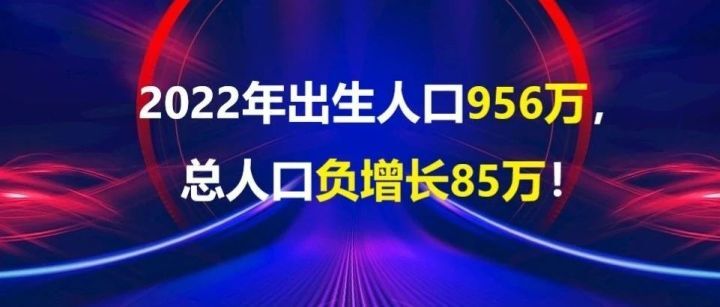 2022年出生人口956万，总人口减少85万！-叭楼楼市分享网