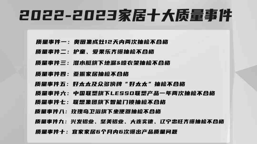 2022-2023家居十大质量事件公开发布-叭楼楼市分享网